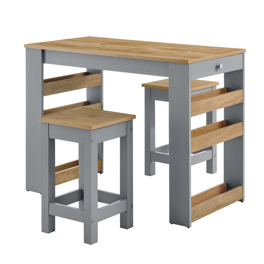 Galley 3-Piece Kitchen Island and Stool Set. Picture 6