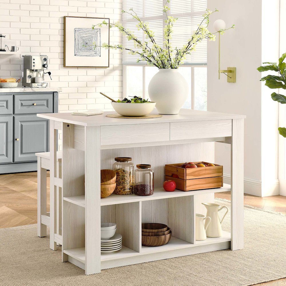 Meadowbrook 3-Piece Kitchen Island and Stool Set. Picture 13