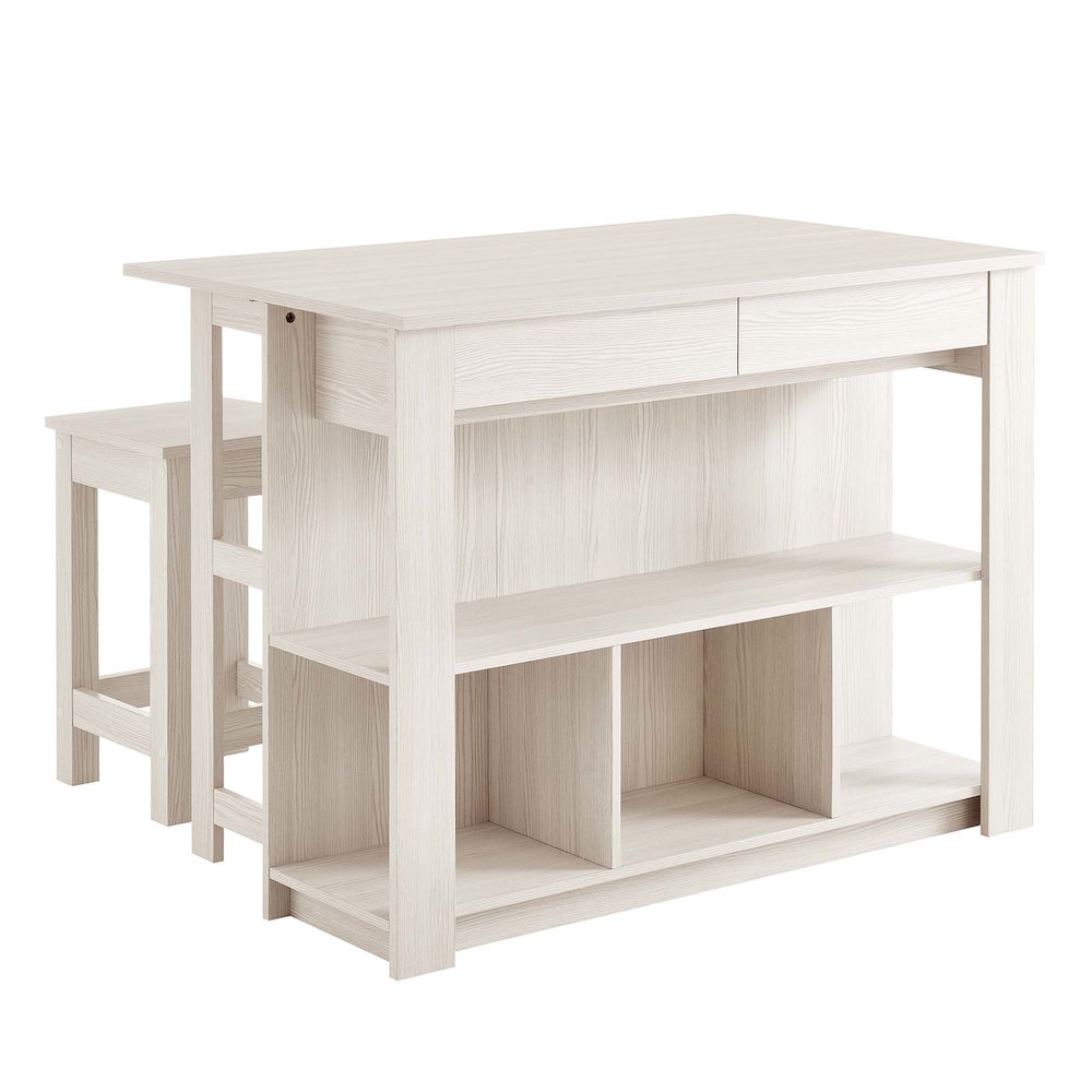 Meadowbrook 3-Piece Kitchen Island and Stool Set. Picture 1