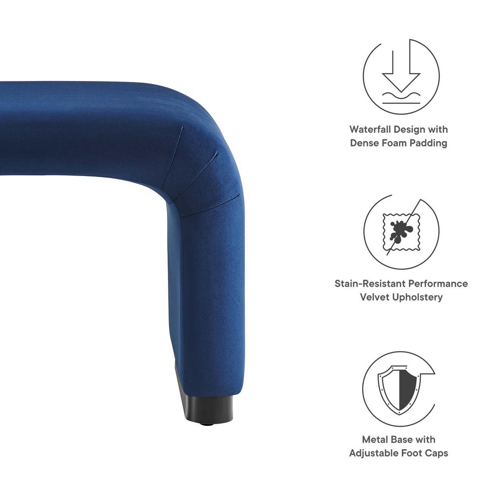 Koda Performance Velvet Waterfall Stool. Picture 6