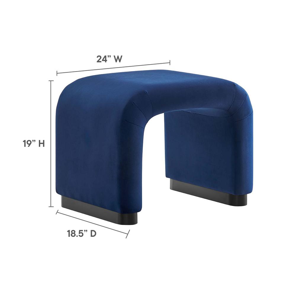 Koda Performance Velvet Waterfall Stool. Picture 7