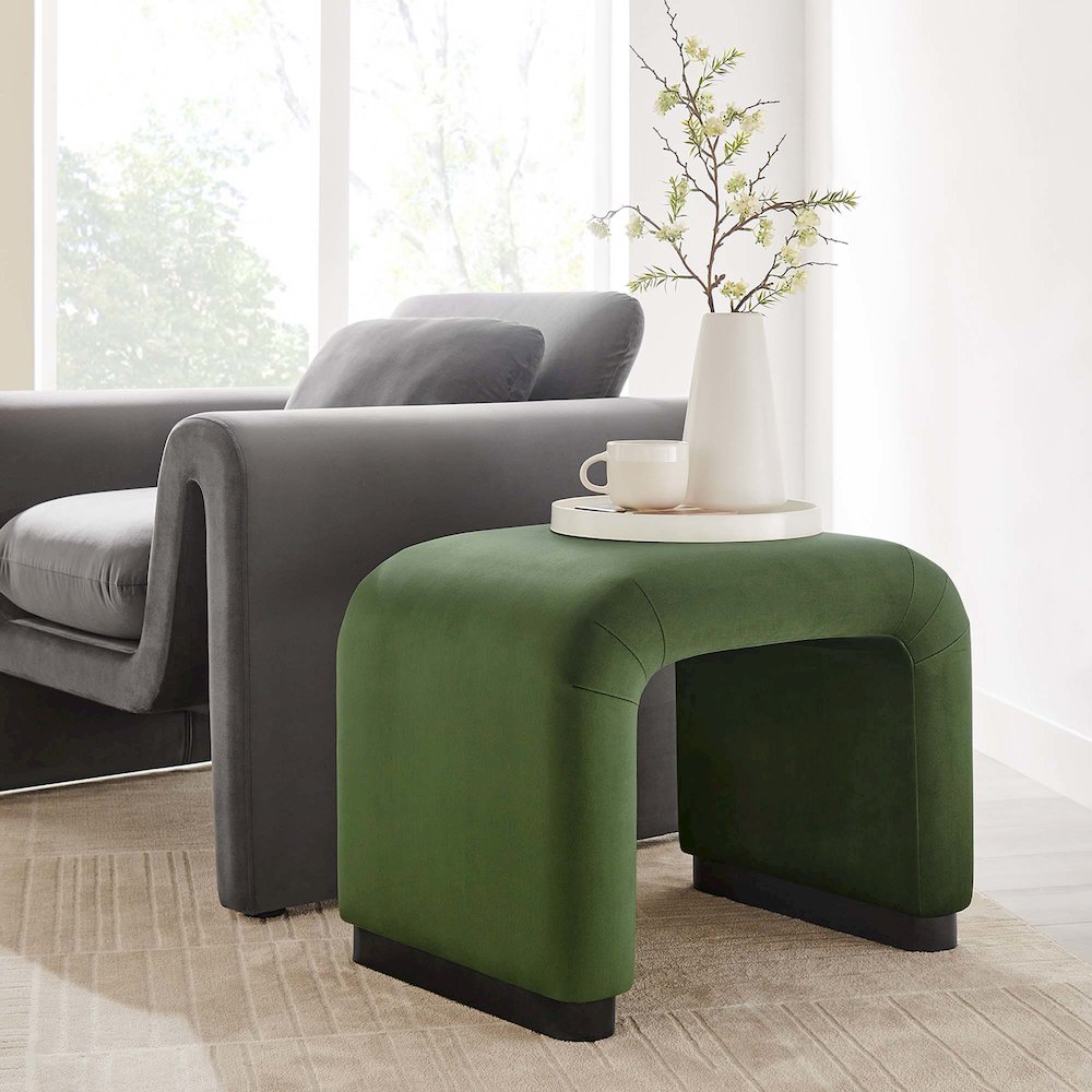 Koda Performance Velvet Waterfall Stool. Picture 8