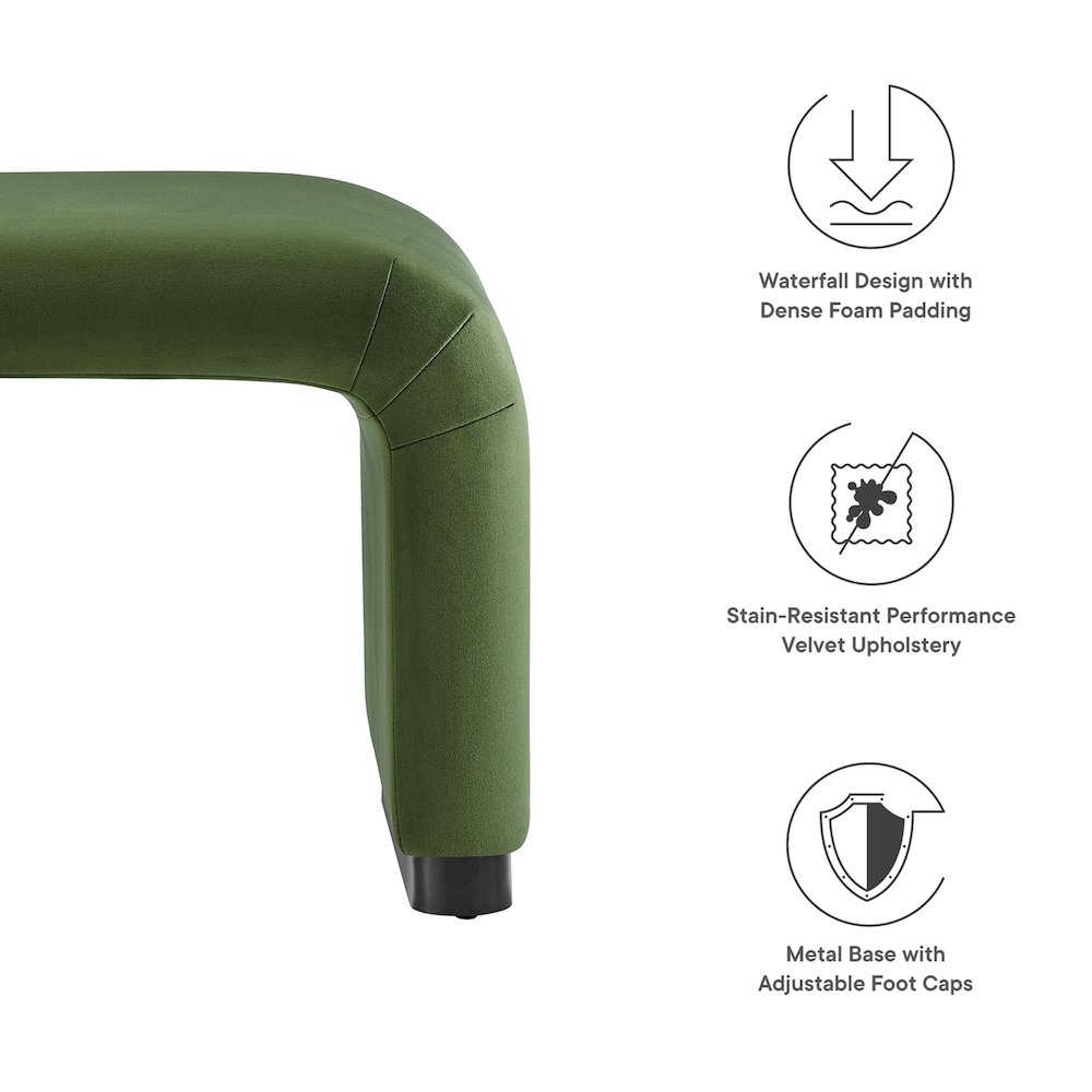 Koda Performance Velvet Waterfall Stool. Picture 2