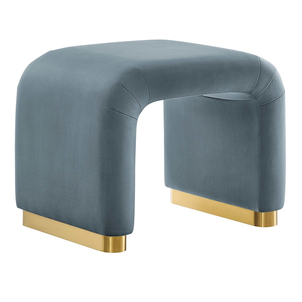 Koda Performance Velvet Waterfall Stool. Picture 1
