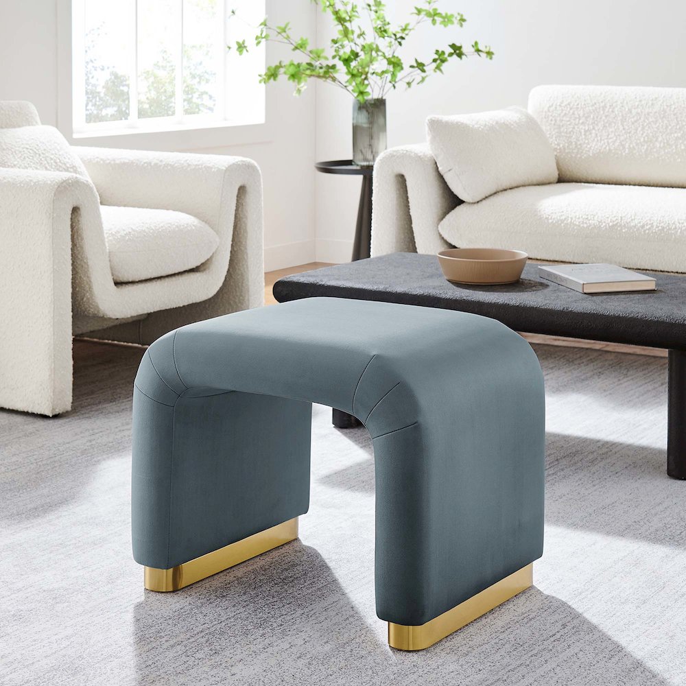 Koda Performance Velvet Waterfall Stool. Picture 10