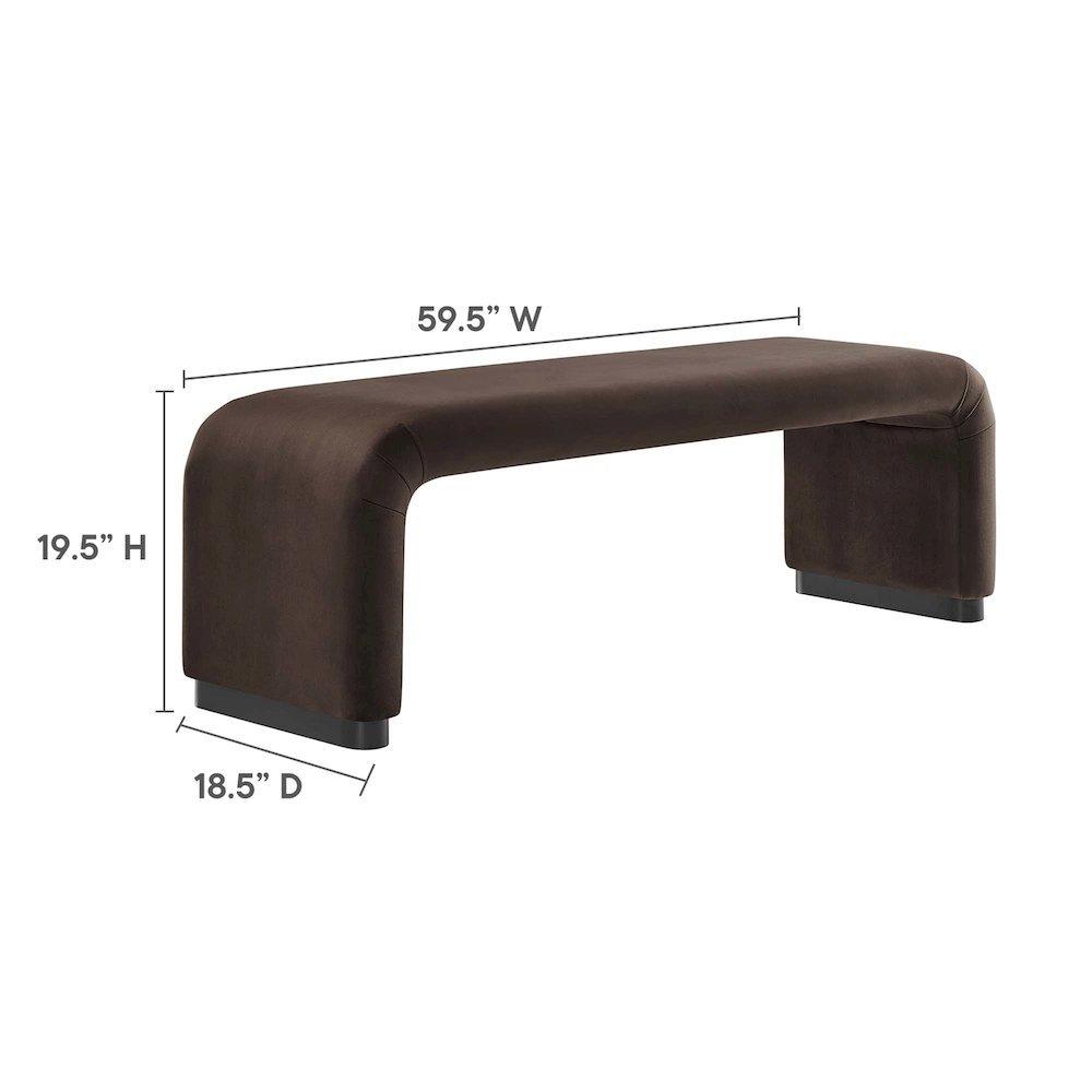 Koda Performance Velvet Waterfall Long Bench. Picture 3
