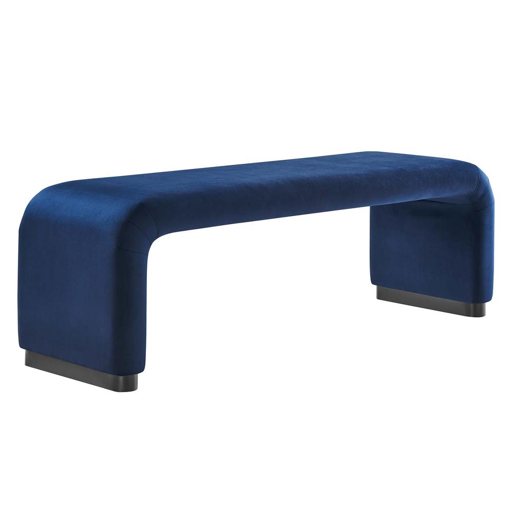 Koda Performance Velvet Waterfall Long Bench. Picture 1