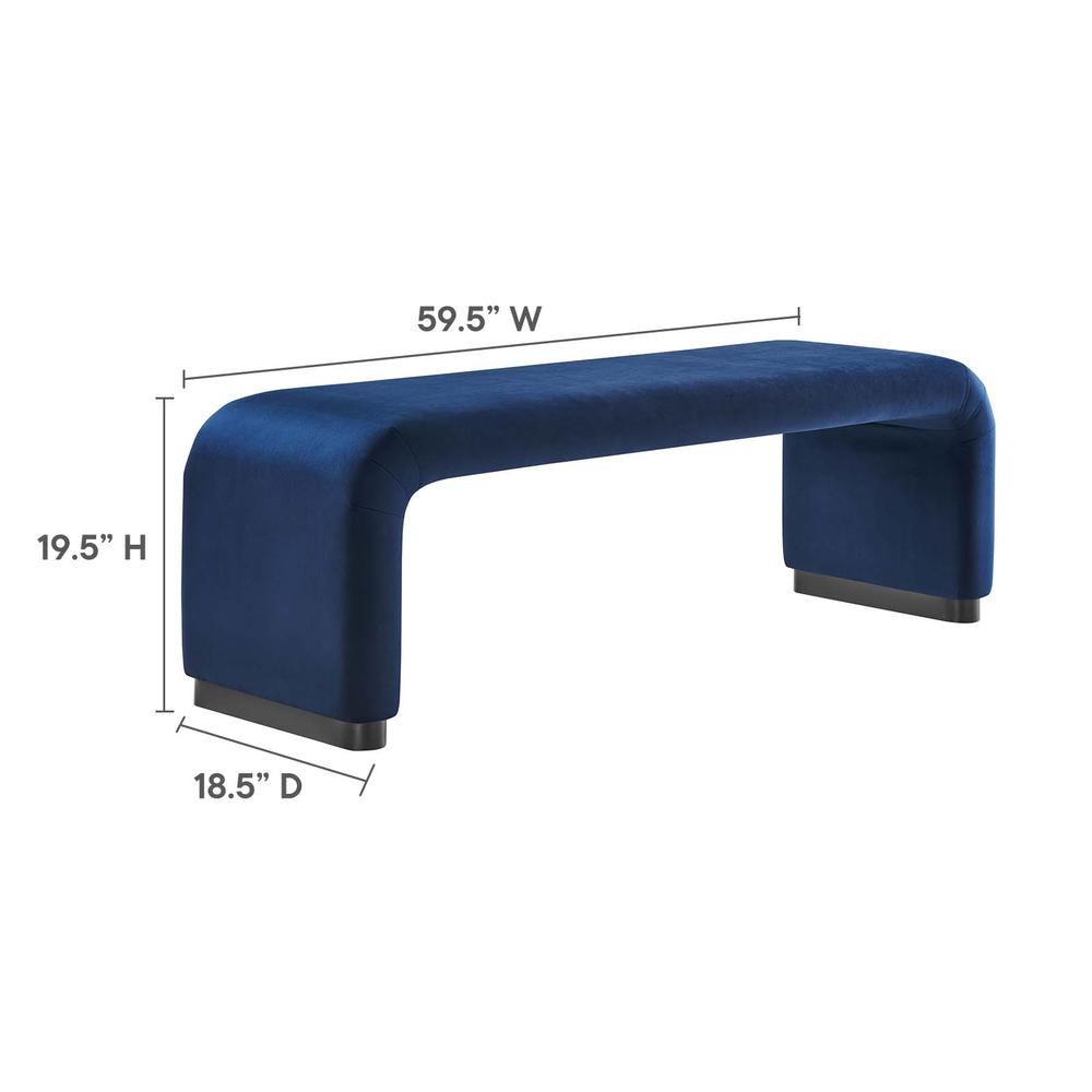 Koda Performance Velvet Waterfall Long Bench. Picture 7