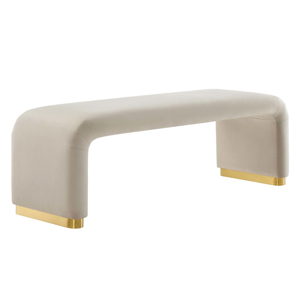 Koda Performance Velvet Waterfall Long Bench. Picture 1