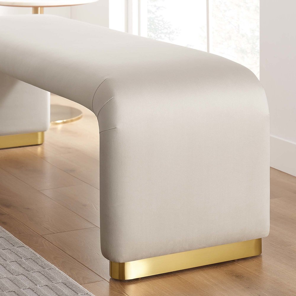 Koda Performance Velvet Waterfall Long Bench. Picture 9