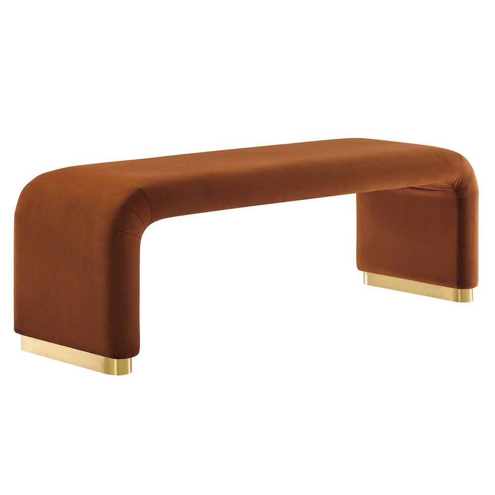Koda Performance Velvet Waterfall Long Bench. Picture 1