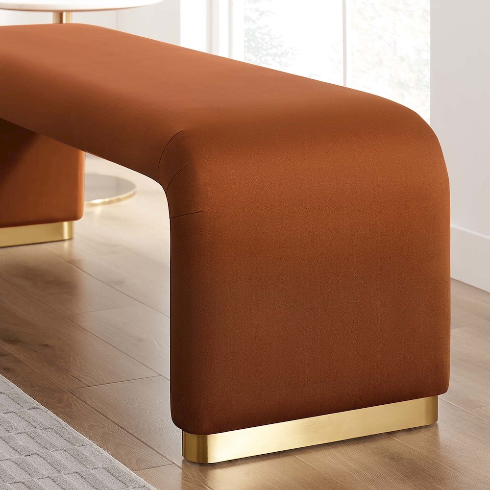 Koda Performance Velvet Waterfall Long Bench. Picture 9