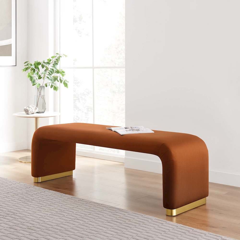 Koda Performance Velvet Waterfall Long Bench. Picture 8