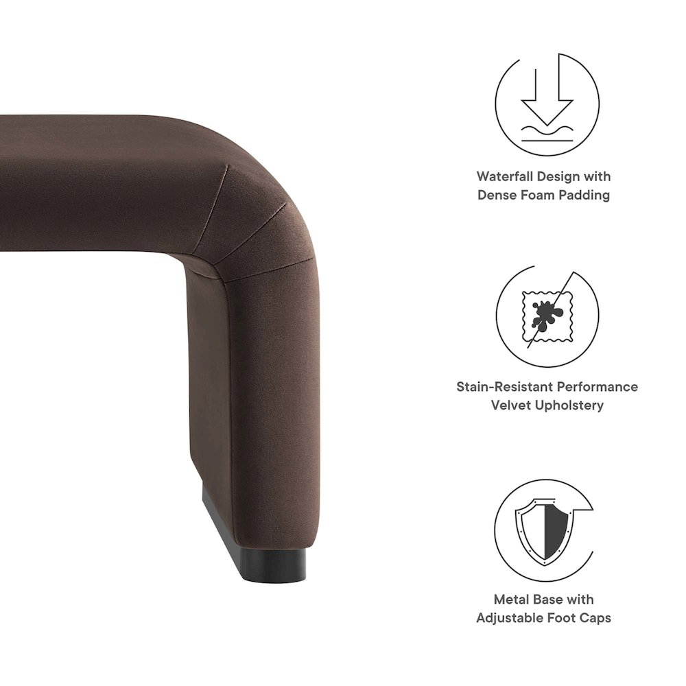 Koda Performance Velvet Waterfall Ottoman. Picture 2