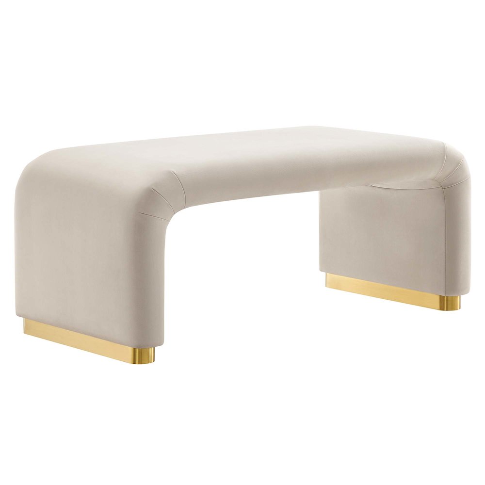 Koda Performance Velvet Waterfall Ottoman. Picture 1