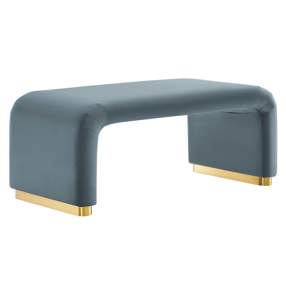 Koda Performance Velvet Waterfall Ottoman. Picture 1