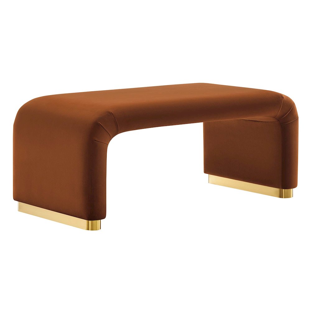 Koda Performance Velvet Waterfall Ottoman. Picture 1