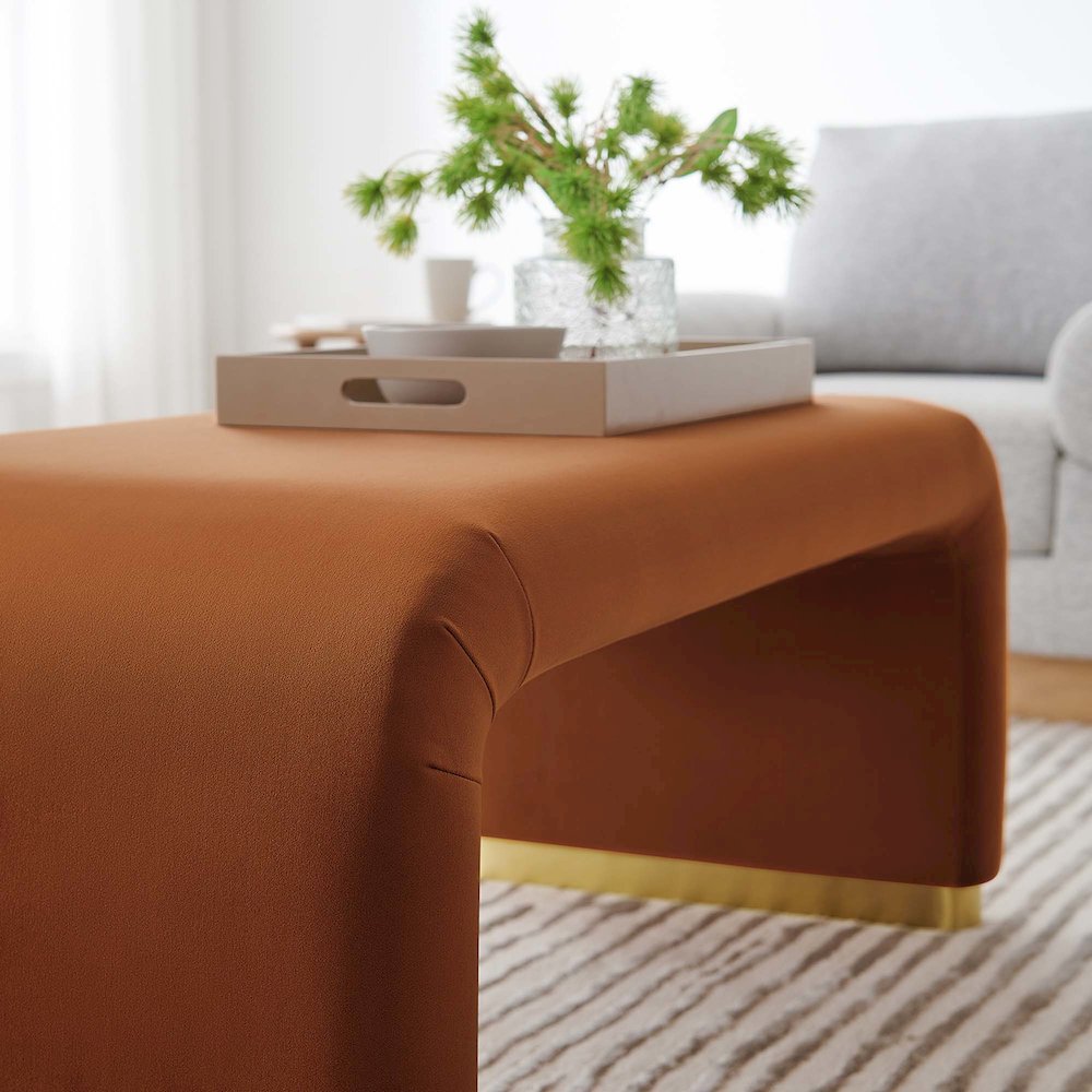 Koda Performance Velvet Waterfall Ottoman. Picture 9