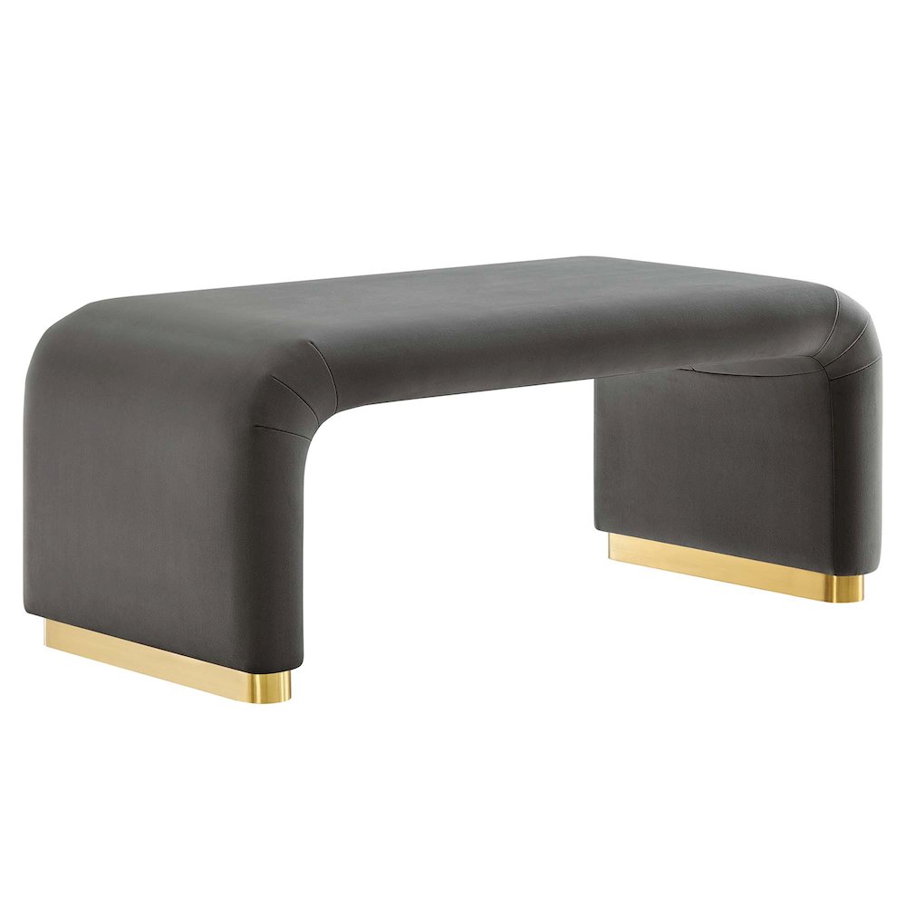 Koda Performance Velvet Waterfall Ottoman. Picture 1