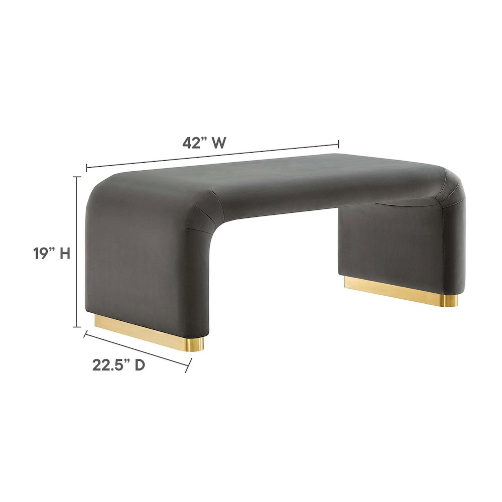 Koda Performance Velvet Waterfall Ottoman. Picture 3