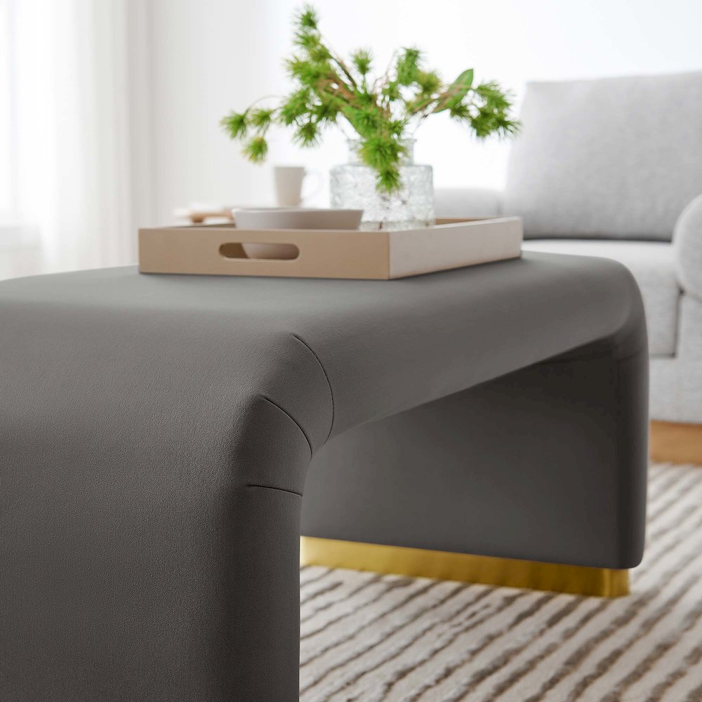 Koda Performance Velvet Waterfall Ottoman. Picture 9