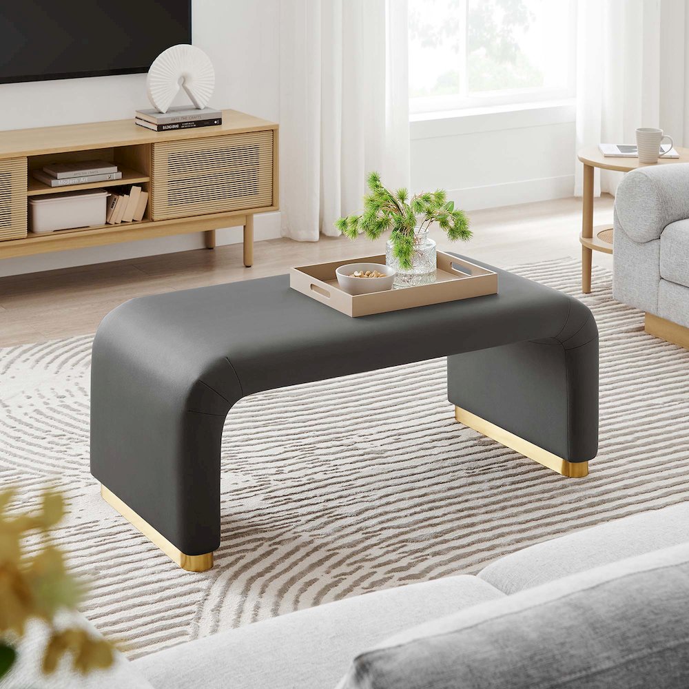Koda Performance Velvet Waterfall Ottoman. Picture 10