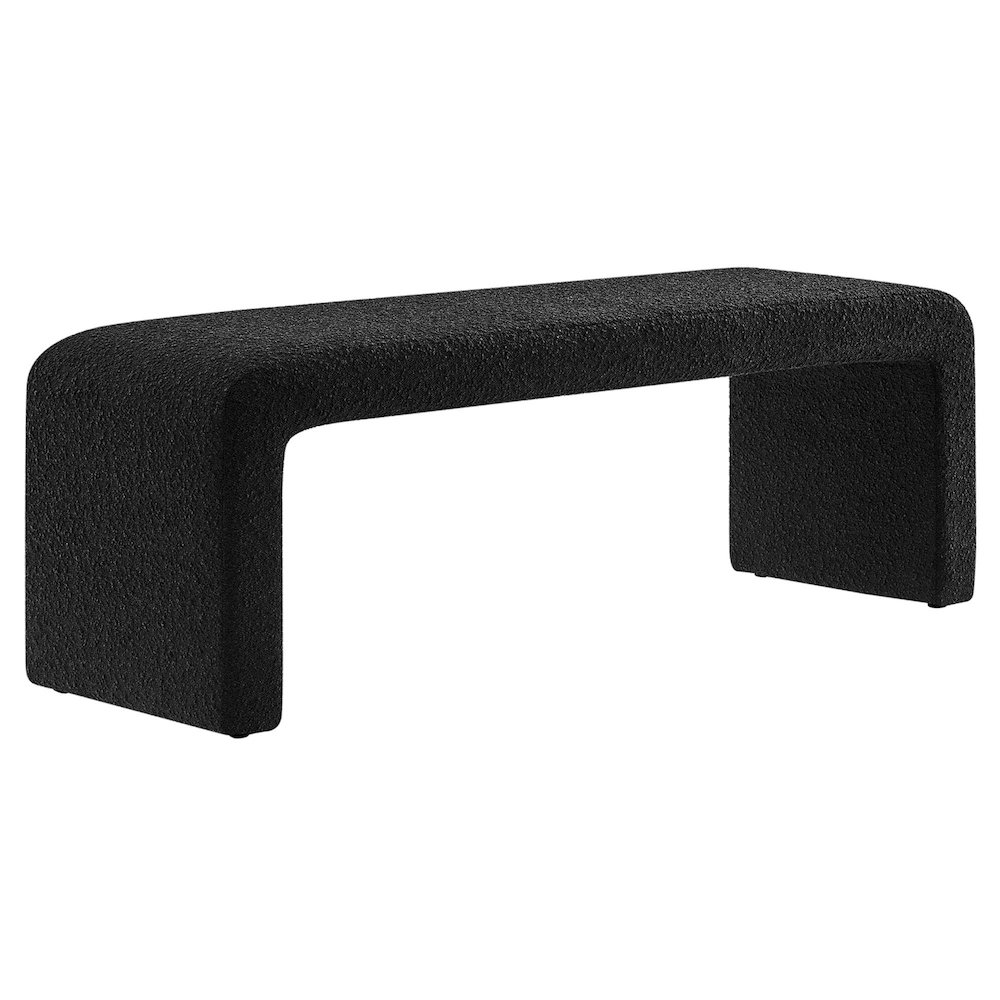 Simba Boucle Fabric Waterfall Long Bench. Picture 1