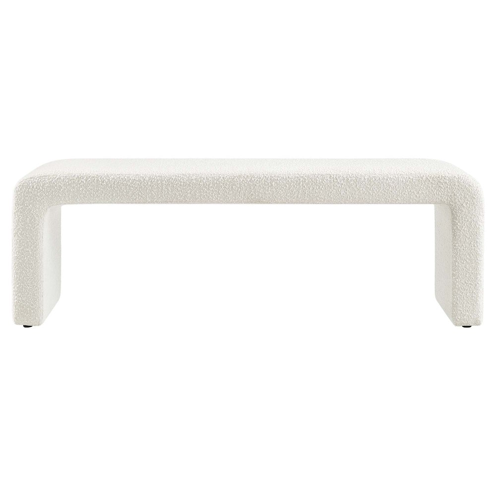 Simba Boucle Fabric Waterfall Long Bench. Picture 5