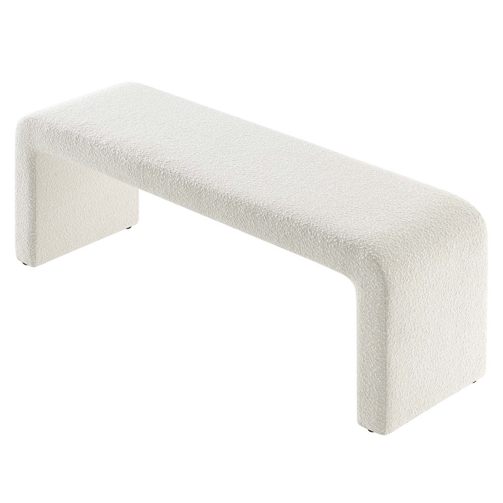 Simba Boucle Fabric Waterfall Long Bench. Picture 6