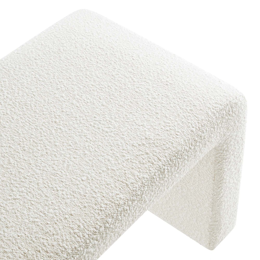 Simba Boucle Fabric Waterfall Long Bench. Picture 7