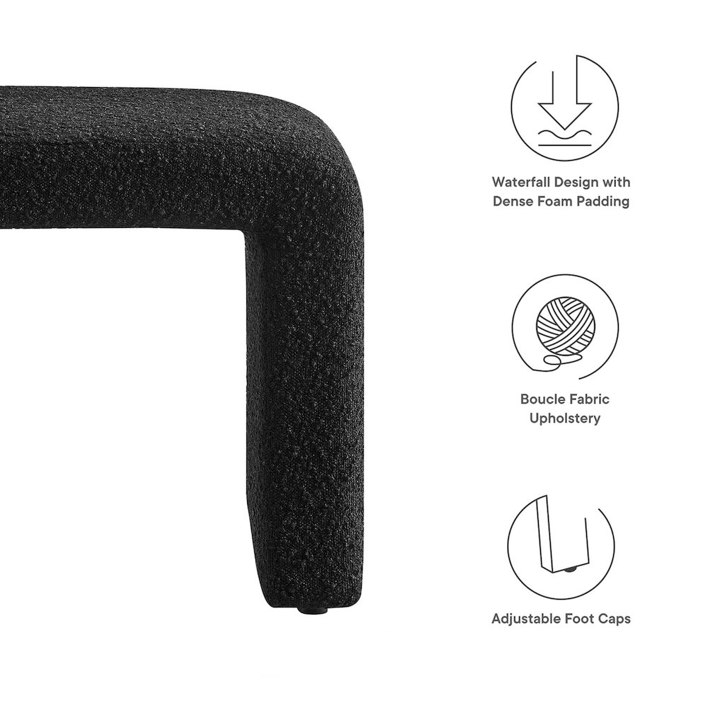 Simba Boucle Fabric Waterfall Stool. Picture 2