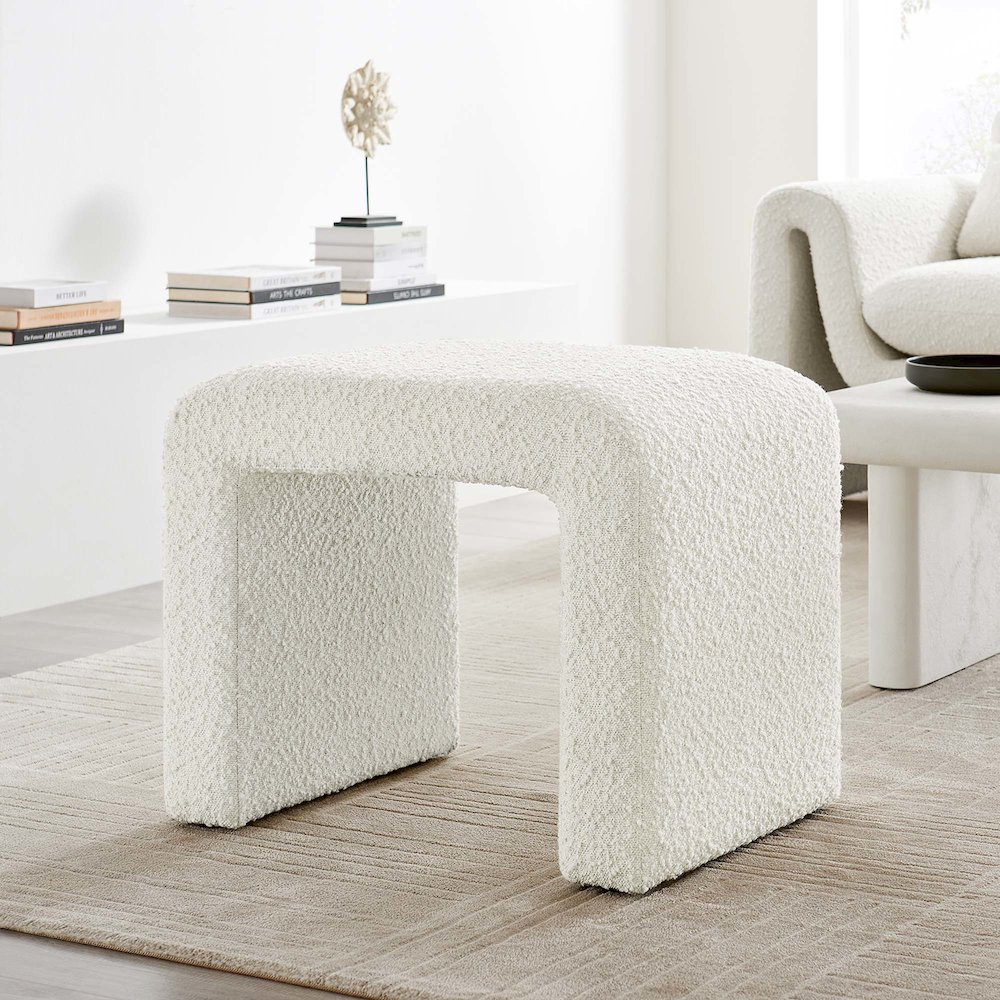 Simba Boucle Fabric Waterfall Stool. Picture 8