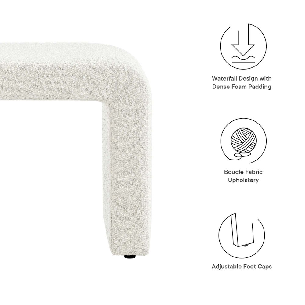 Simba Boucle Fabric Waterfall Stool. Picture 2