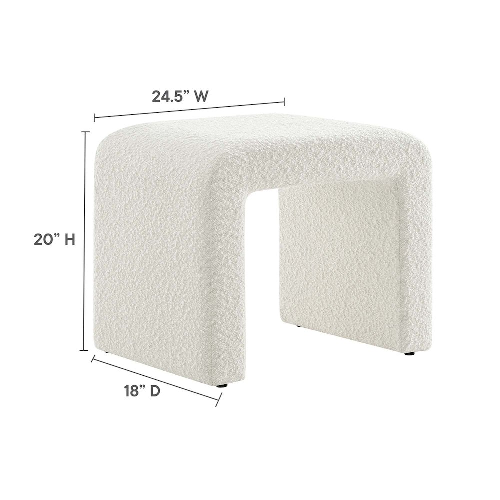 Simba Boucle Fabric Waterfall Stool. Picture 3