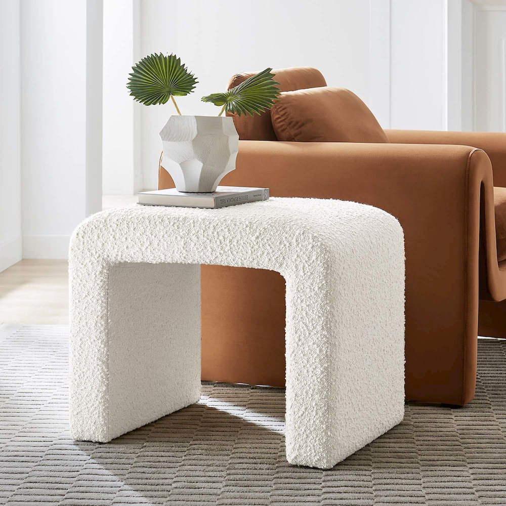Simba Boucle Fabric Waterfall Stool. Picture 10