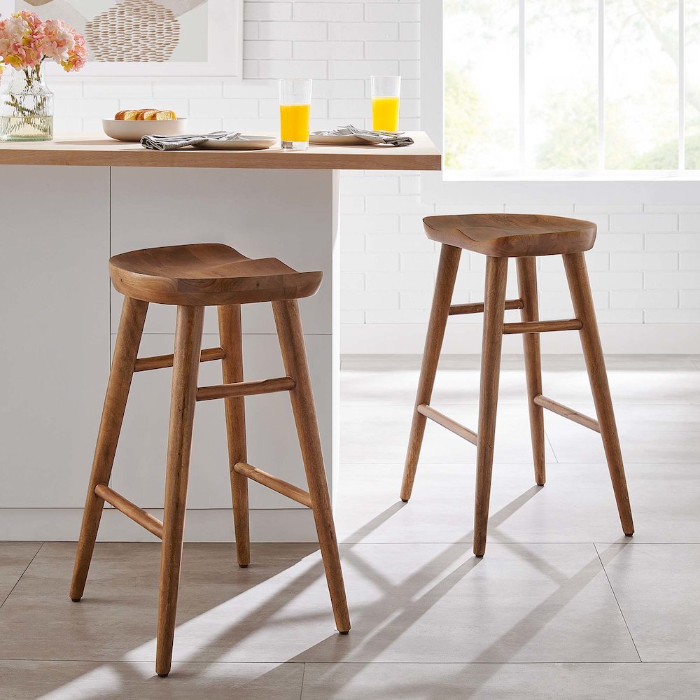 Saville Backless Wood Counter Stools Set of 2. Picture 9