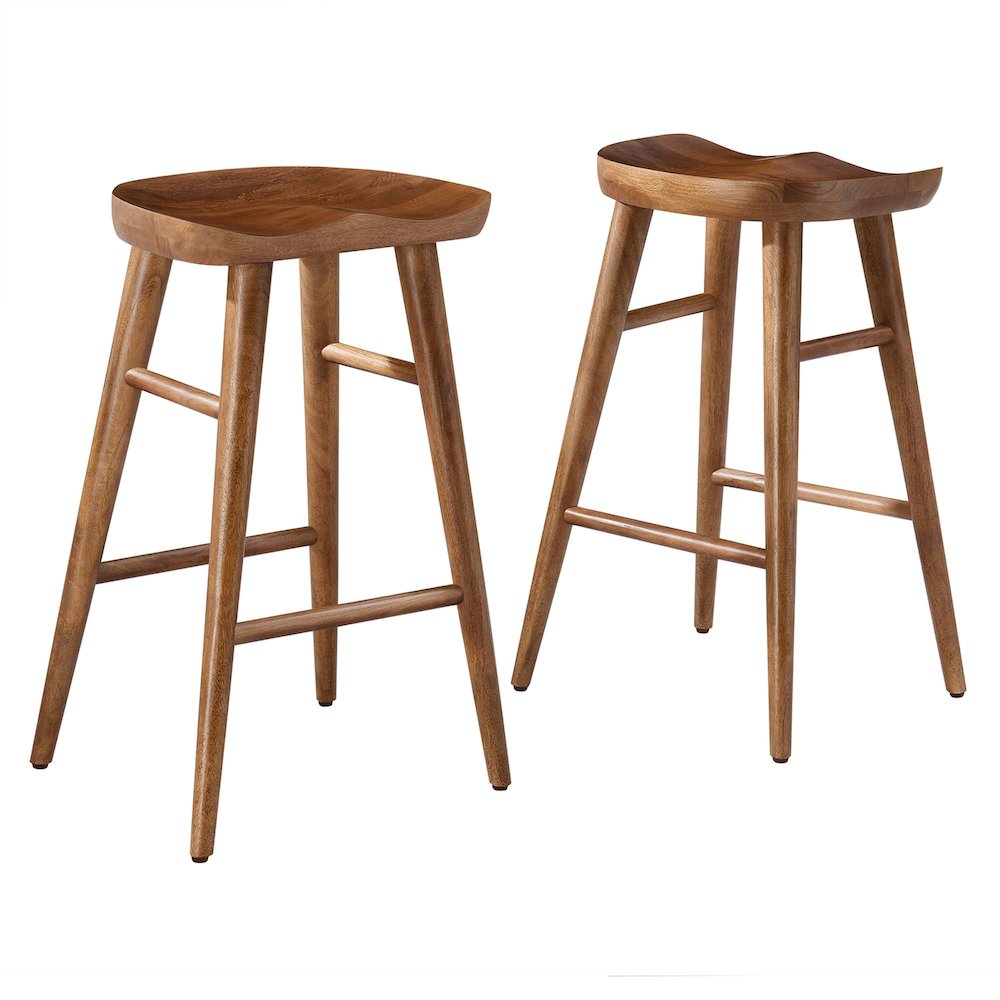 Saville Backless Wood Counter Stools Set of 2. Picture 1