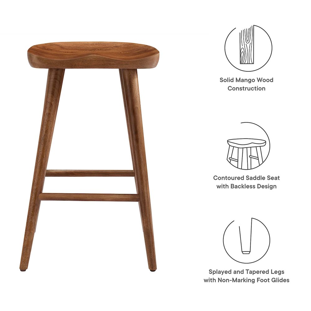 Saville Backless Wood Counter Stools Set of 2. Picture 2