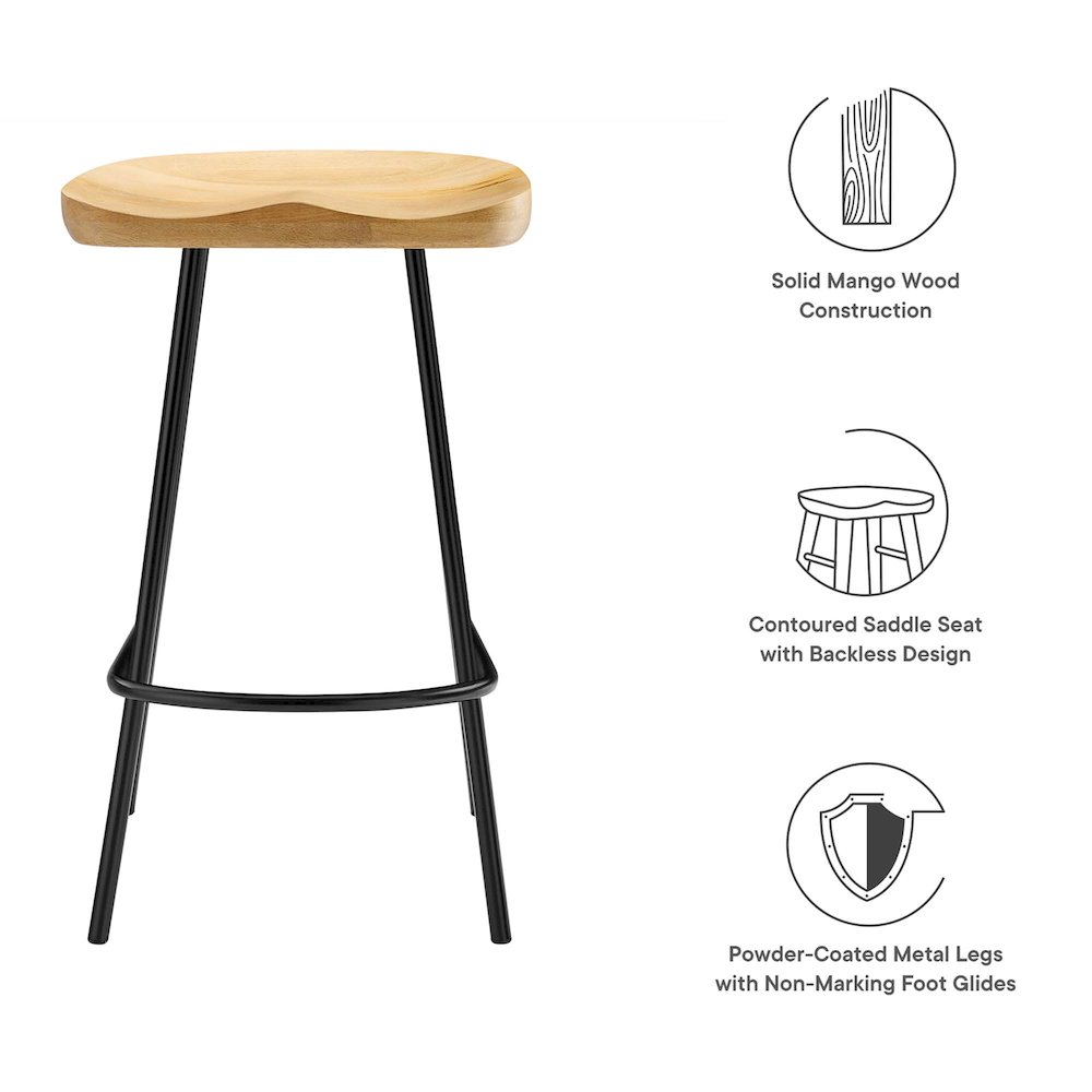 Concord Backless Wood Counter Stools Set of 2. Picture 2
