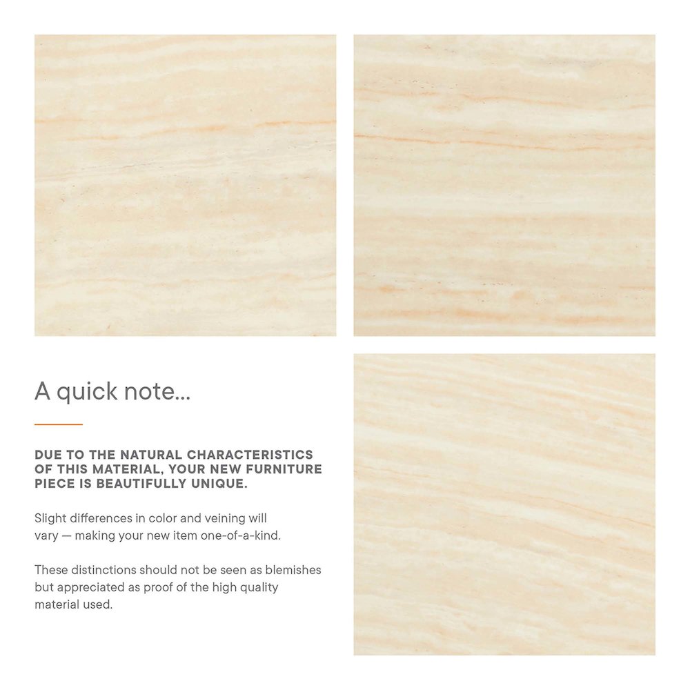 Lippa 20" Round Faux Travertine Side Table. Picture 3