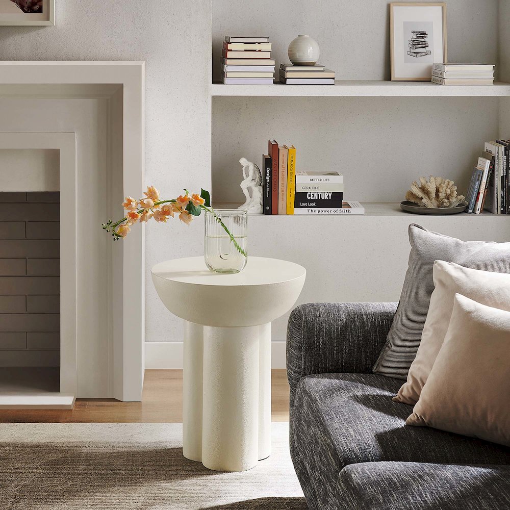 Caspian Round Concrete Side Table. Picture 8