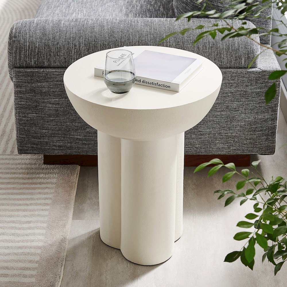 Caspian Round Concrete Side Table. Picture 10