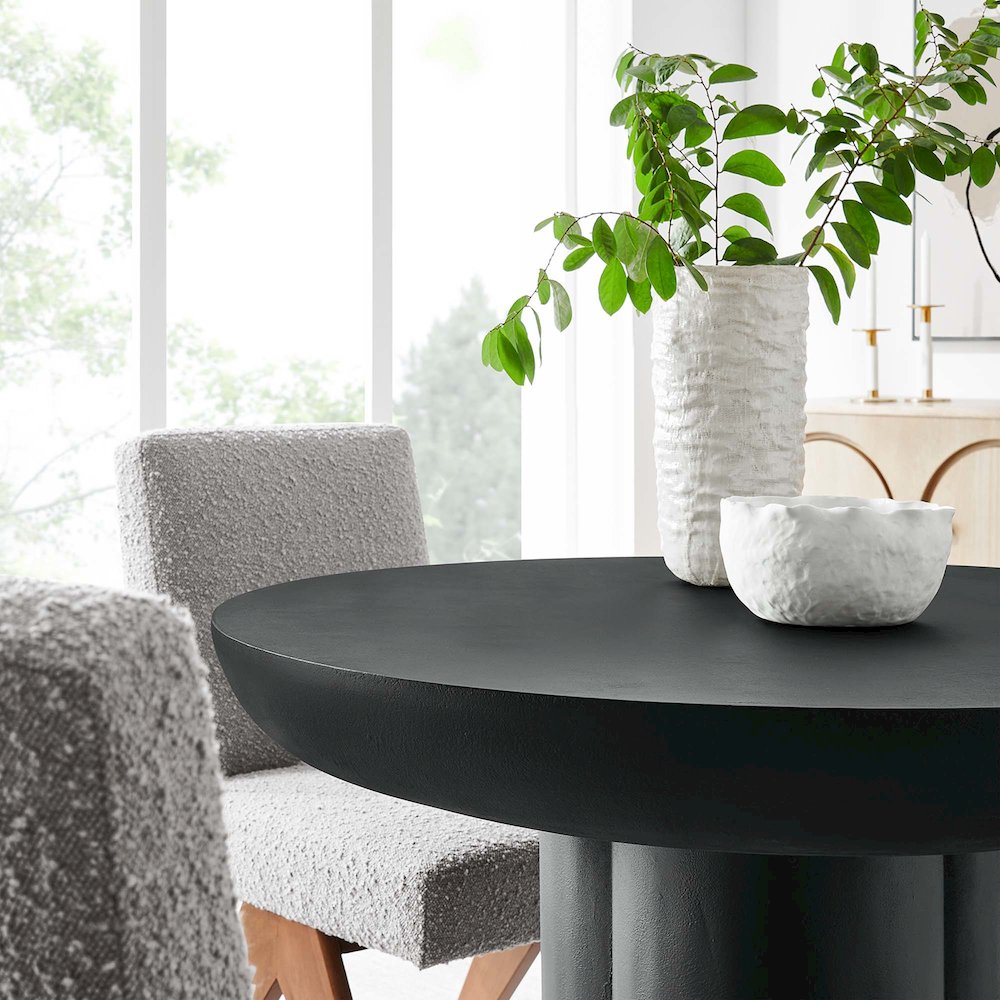 Caspian 40" Round Concrete Dining Table. Picture 9
