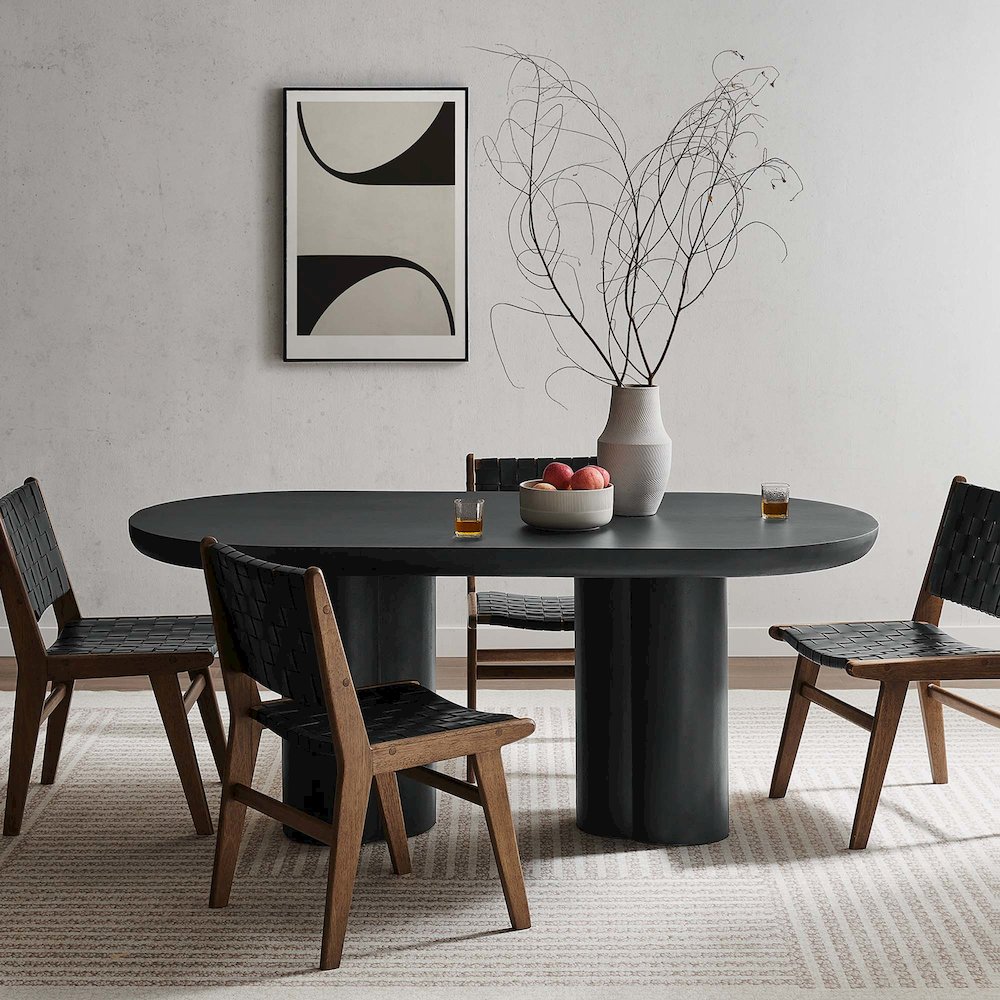 Caspian 72" Oval Concrete Dining Table. Picture 8