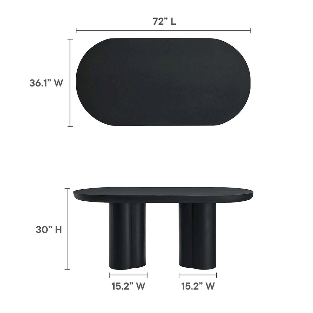 Caspian 72" Oval Concrete Dining Table. Picture 3