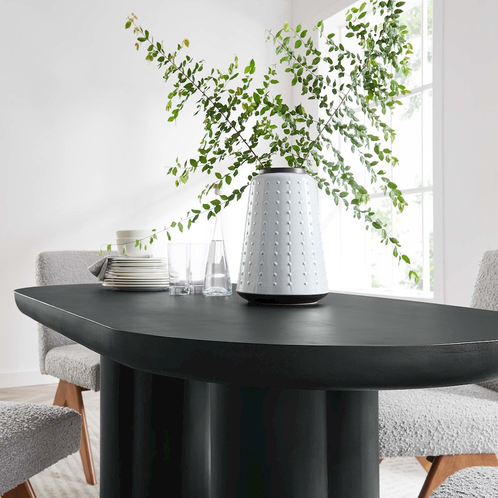 Caspian 72" Oval Concrete Dining Table. Picture 10