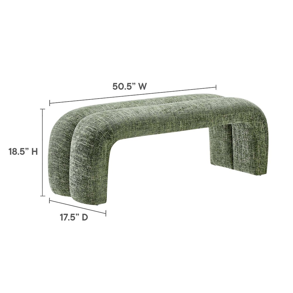 Dax 50.5" Chenille Upholstered Accent Bench. Picture 3