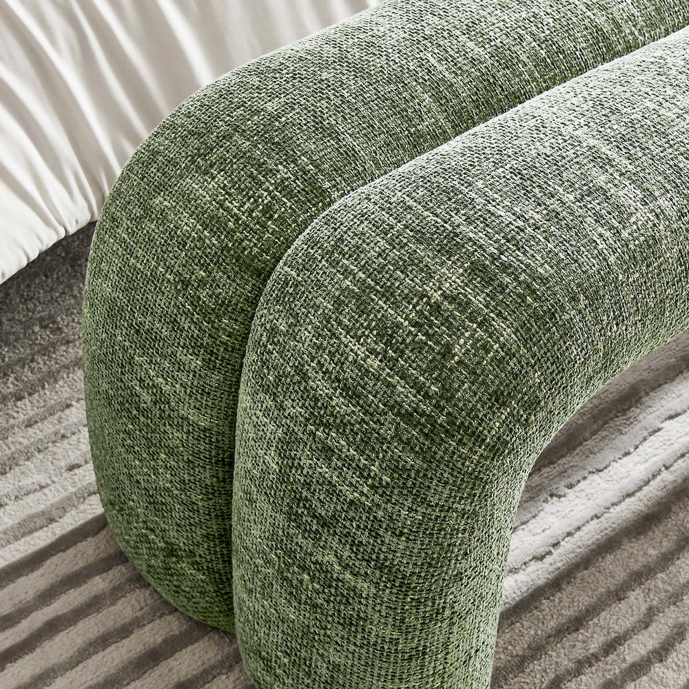 Dax 50.5" Chenille Upholstered Accent Bench. Picture 9