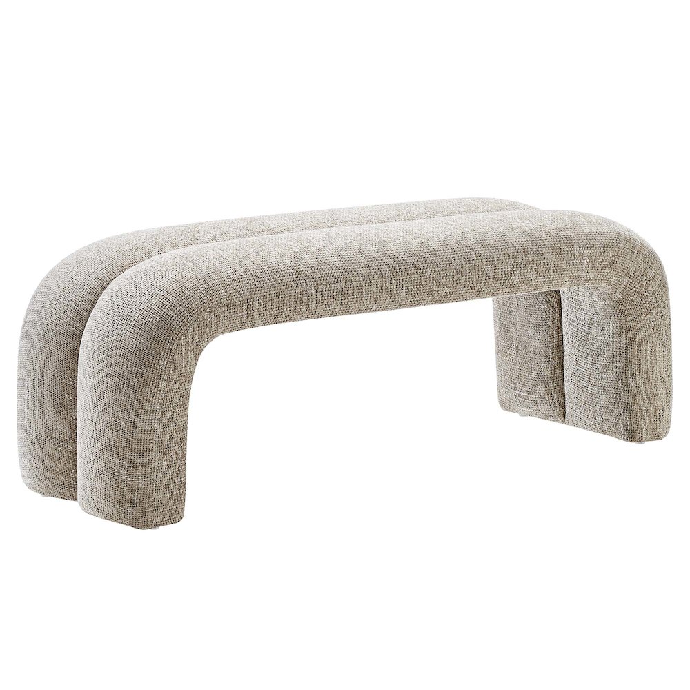 Dax 50.5" Chenille Upholstered Accent Bench. Picture 1