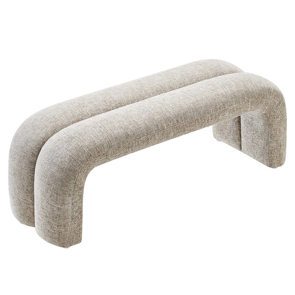 Dax 50.5" Chenille Upholstered Accent Bench. Picture 5